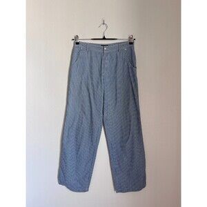A.P.C. Men's Cotton Stripe Carpenter Painter Pants in Blue/White Size 38/SMALL